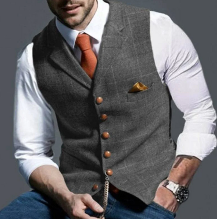 Herren Vintage Weste Mit Knöpfen | Stilvoll