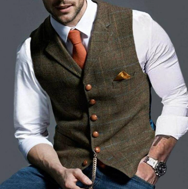 Herren Vintage Weste Mit Knöpfen | Stilvoll