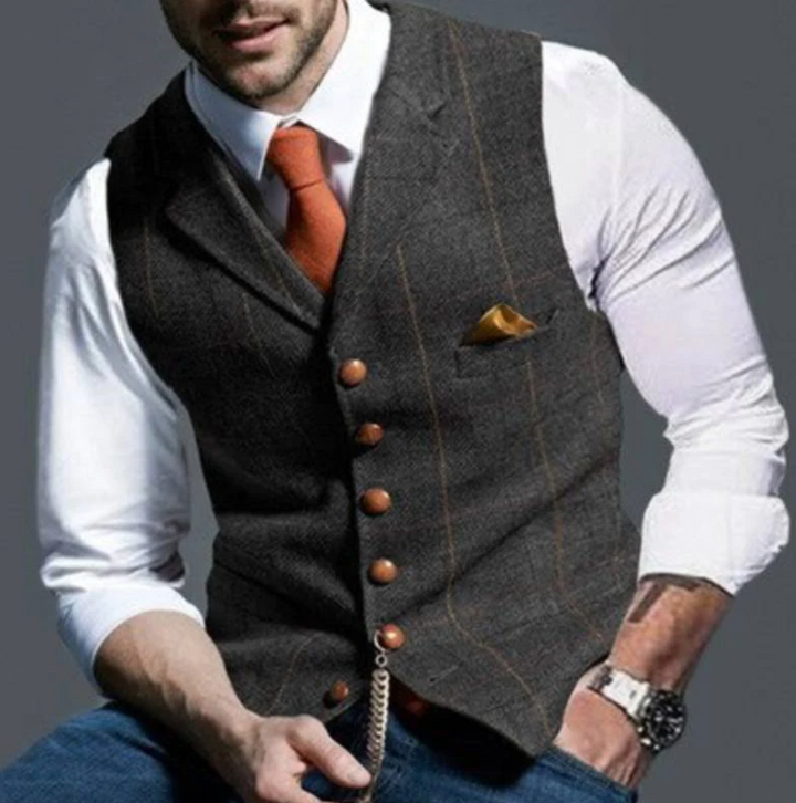Herren Vintage Weste Mit Knöpfen | Stilvoll
