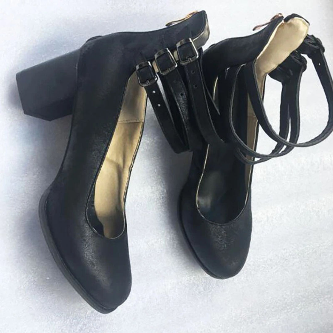 Damen Lederstiefel Mit Blockabsätzen | Stilvoll