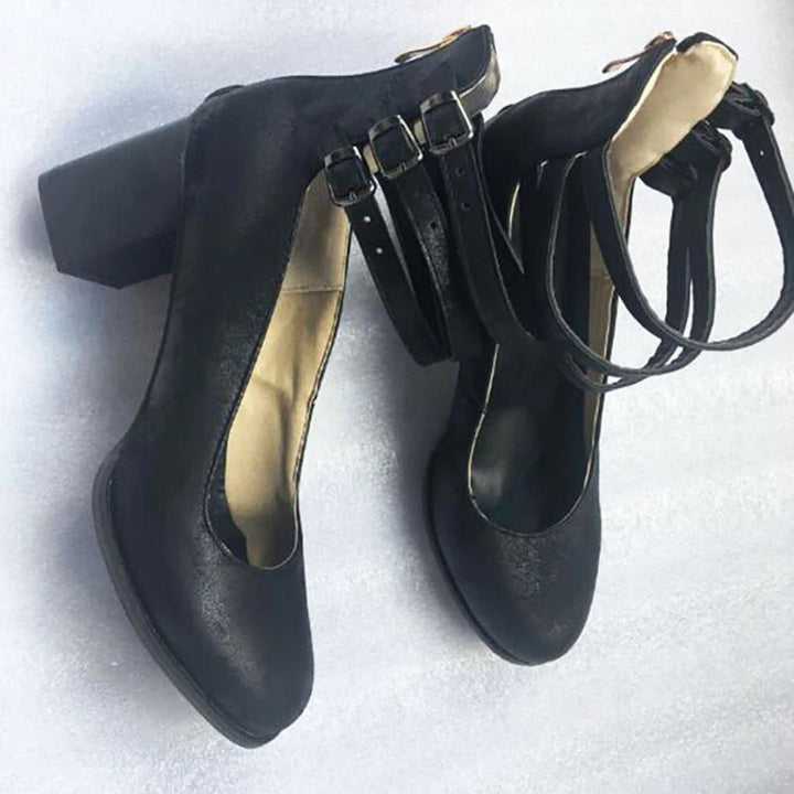 Damen Lederstiefel Mit Blockabsätzen | Stilvoll