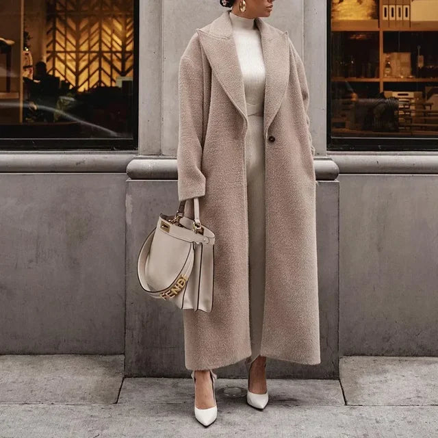 Damen Langer Lässiger Mantel | Oversize