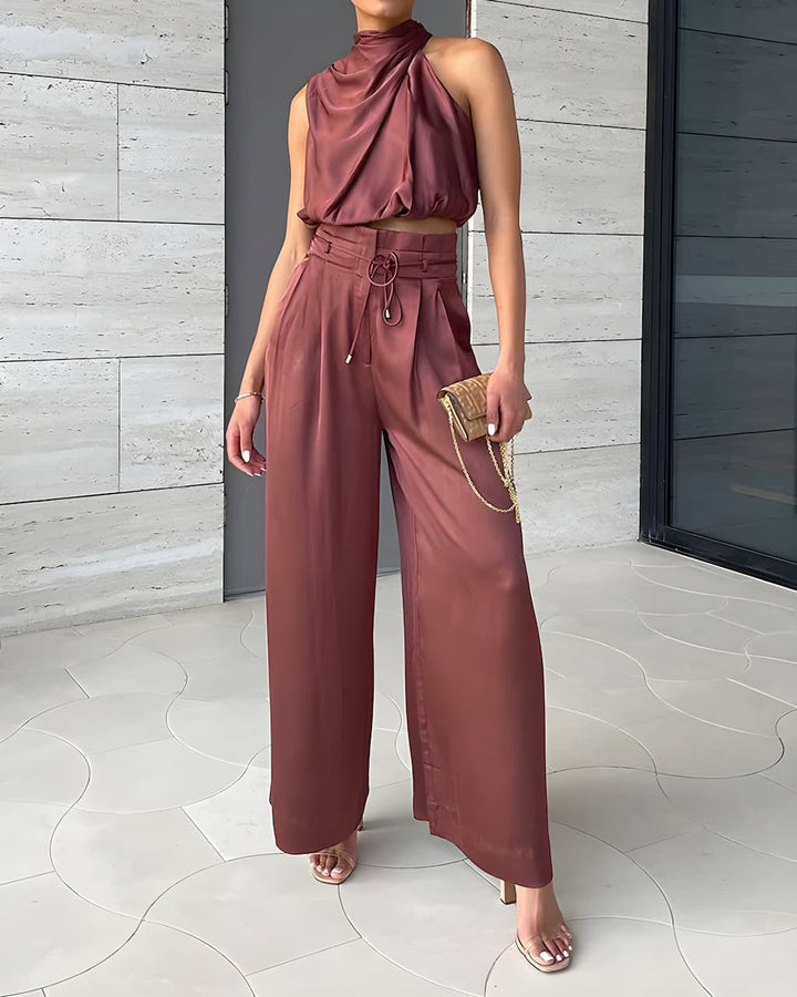 Zweiteiliges Set mit Drapiertem Halter für Frauen