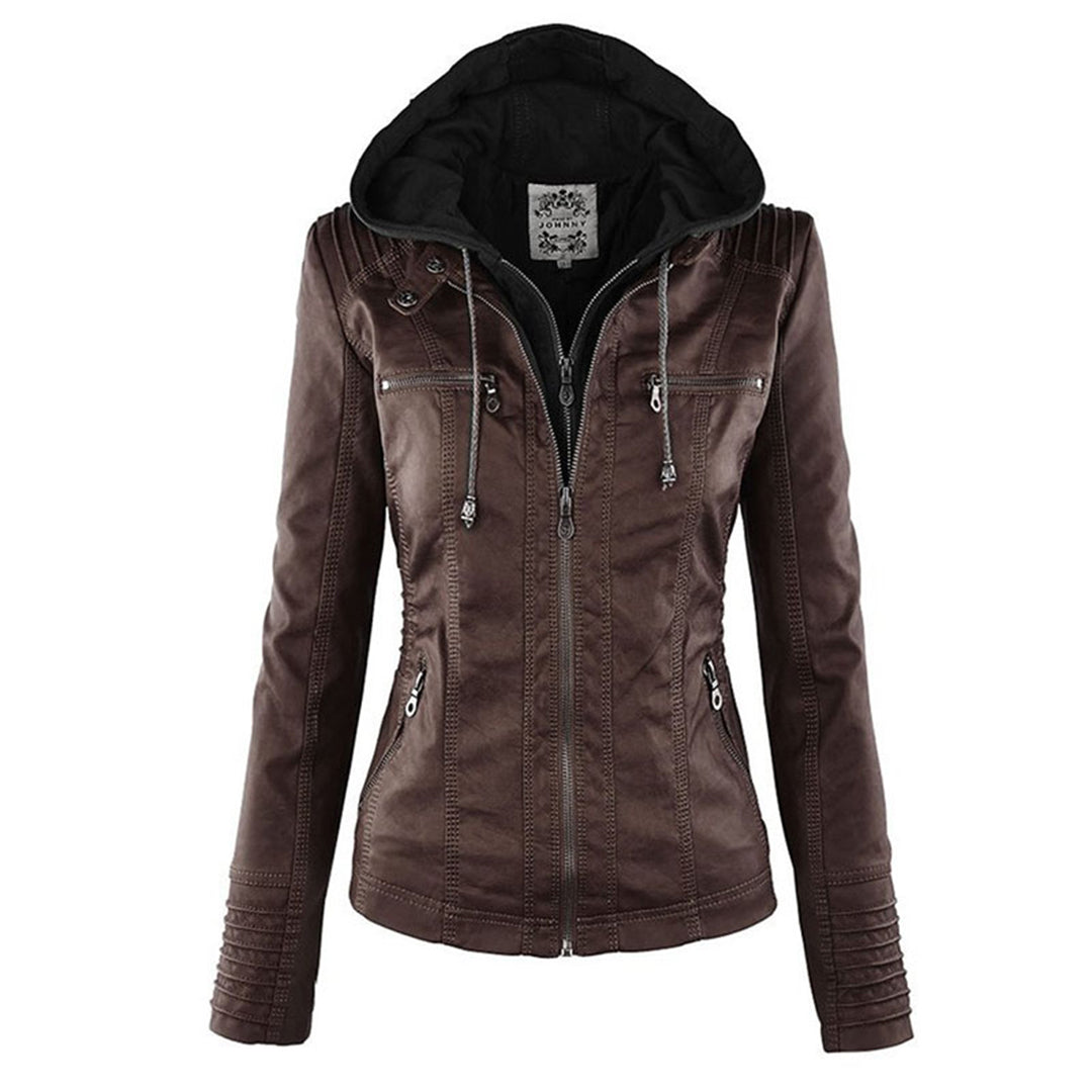 Lederjacke Für Damen | Mit Kapuze