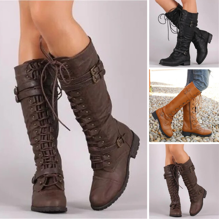 Damen Kniehohe Vegan-Leder-Stiefel für multiple Jahreszeiten