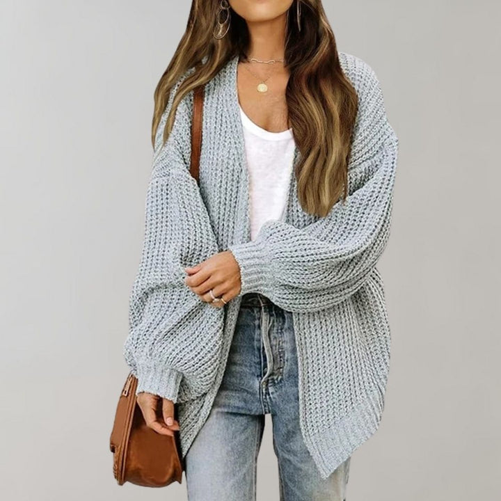 Übergroße Gestrickte Strickjacke Für Damen | Langer Ärmel