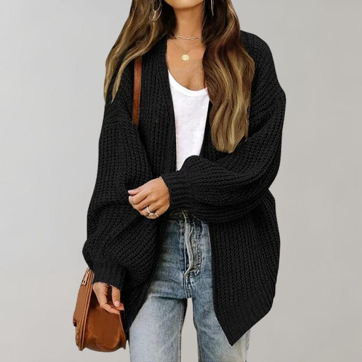 Übergroße Gestrickte Strickjacke Für Damen | Langer Ärmel