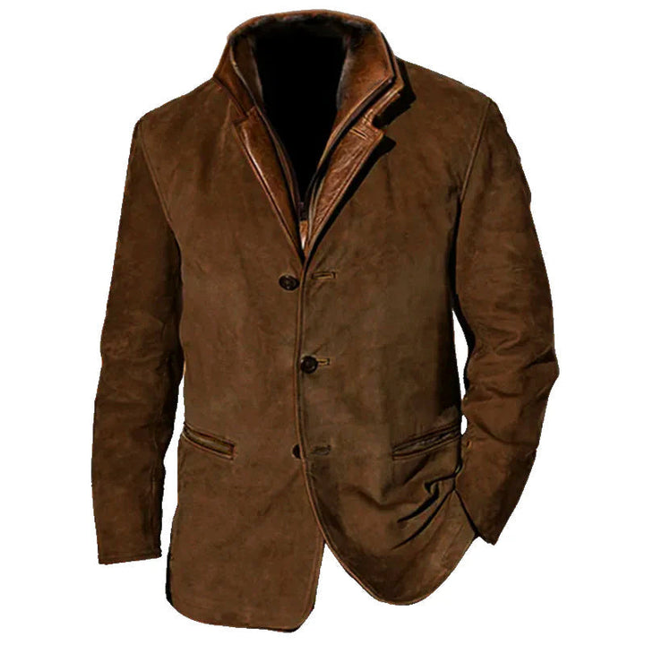 Herren Jacke Mit Lederbesatz | Langarm