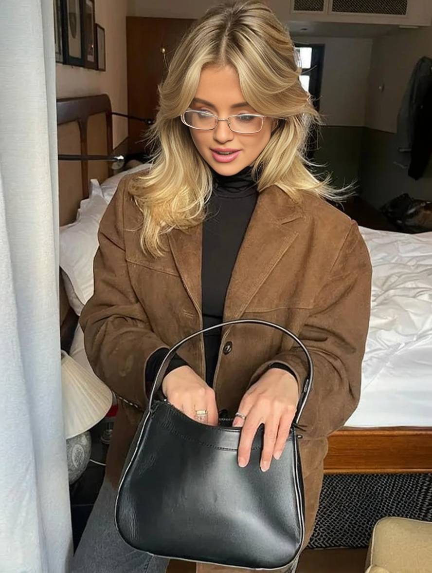Lässige Vintage-Wildlederjacke Für Damen | Mit Taschen