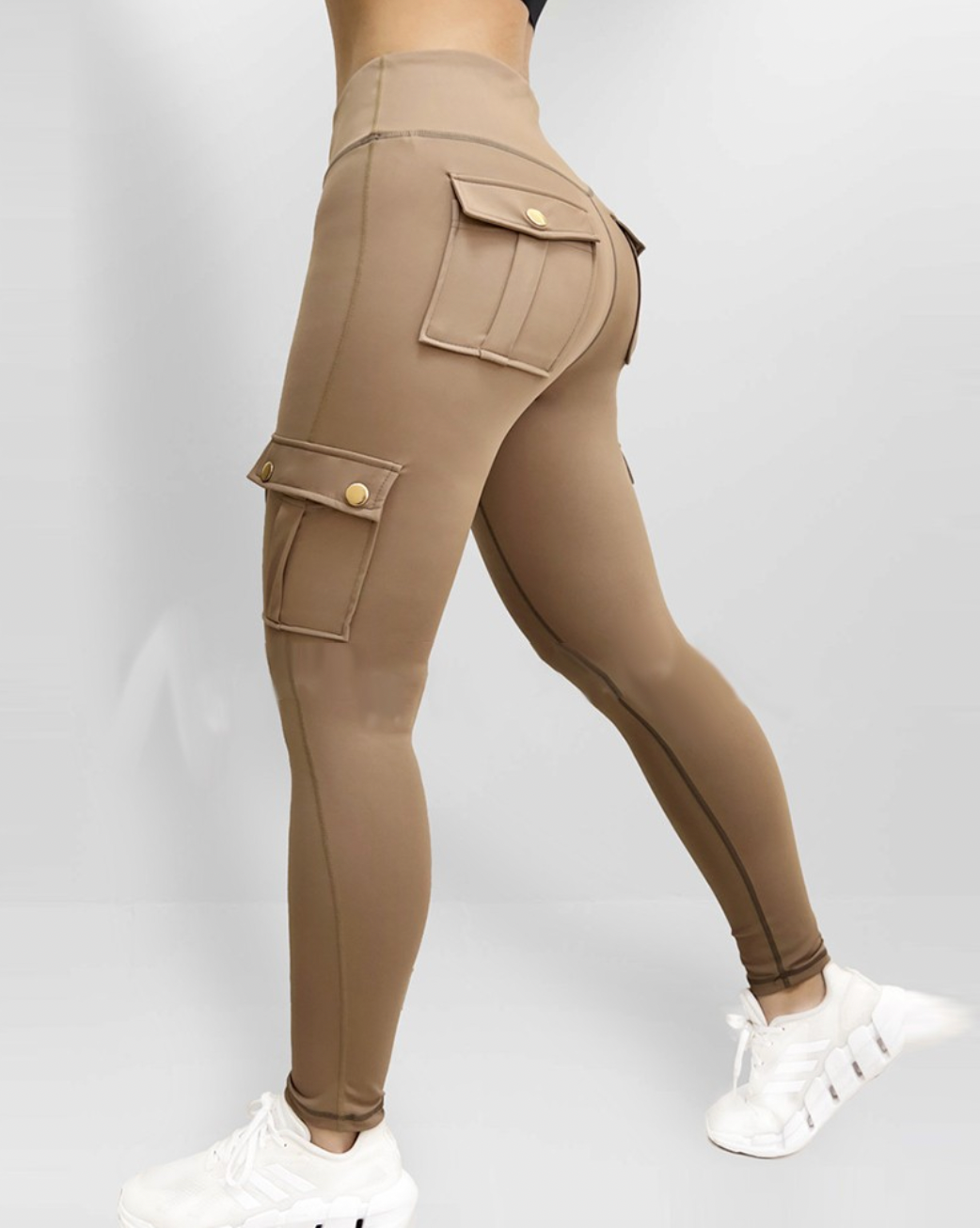 Damen Stretch- Leggings mit Cargo-Taschen