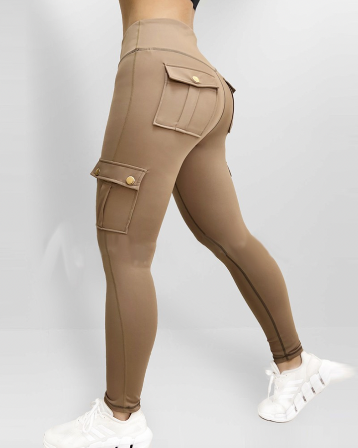 Damen Stretch- Leggings mit Cargo-Taschen