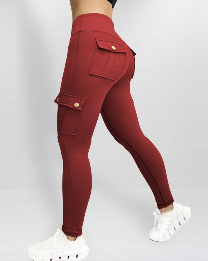 Damen Stretch- Leggings mit Cargo-Taschen