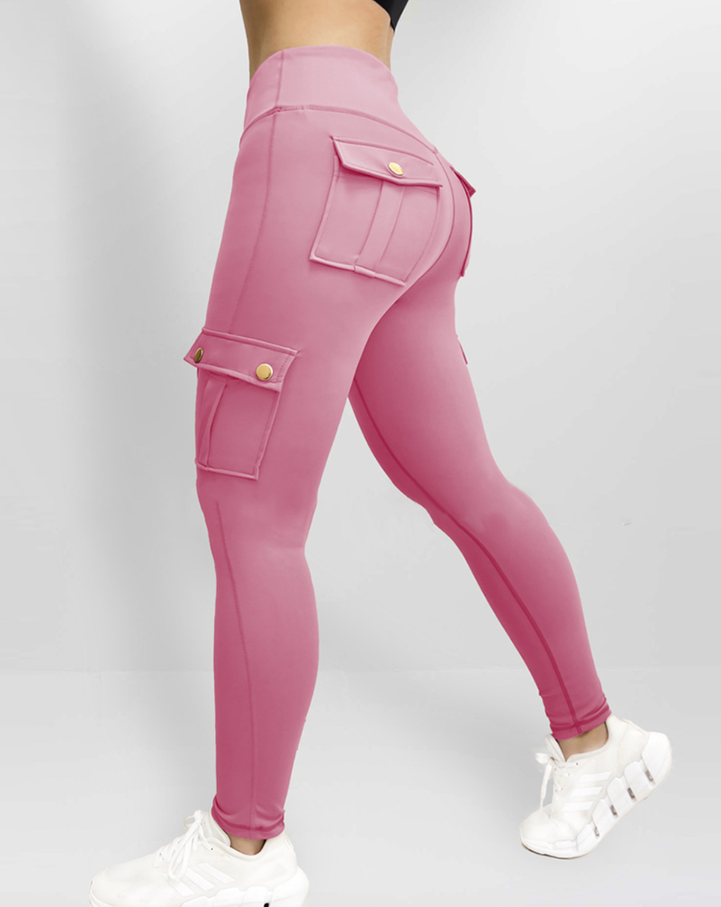 Damen Stretch- Leggings mit Cargo-Taschen