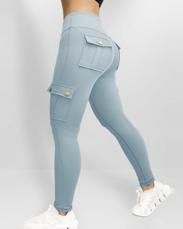 Damen Stretch- Leggings mit Cargo-Taschen