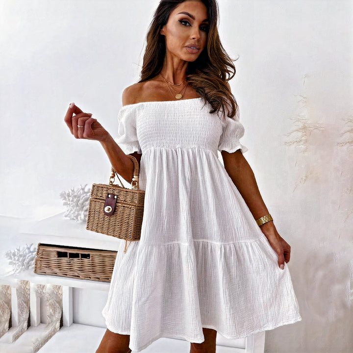 Boho-Schulterfreies Stufenkleid für Damen