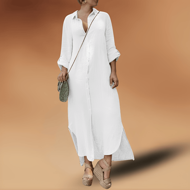 Langes Maxi-Hemdkleid für Damen