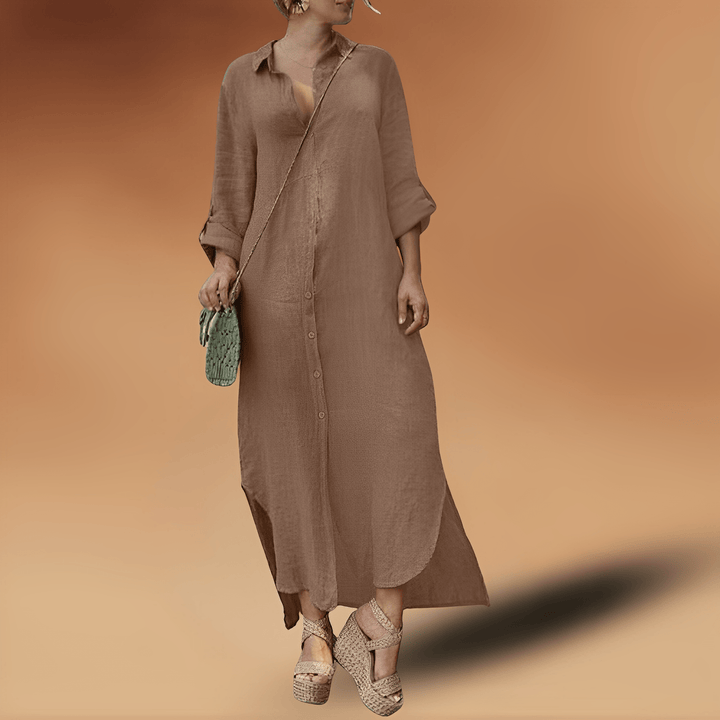 Langes Maxi-Hemdkleid für Damen