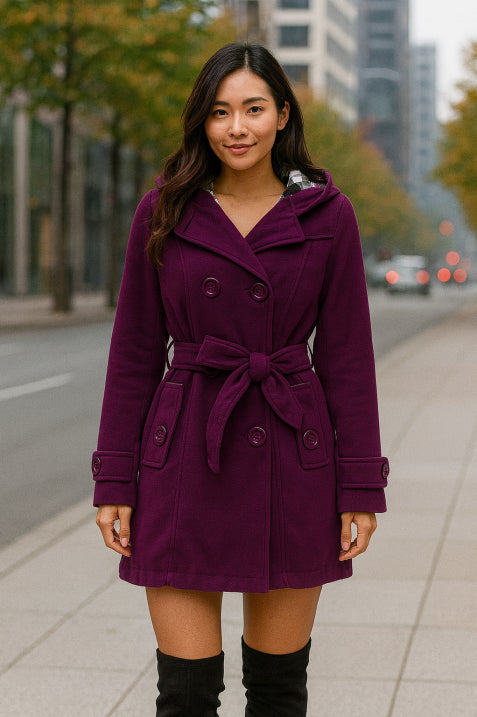 Damen Winter Doppelreihiger Trenchcoat | Mit Gürtel