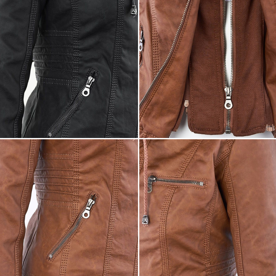 Lederjacke Für Damen | Mit Kapuze
