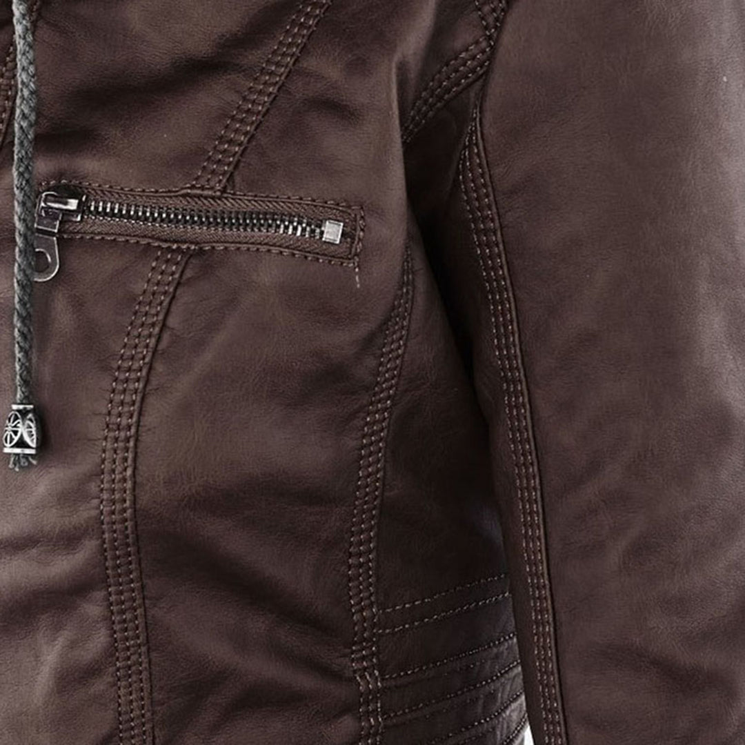 Lederjacke Für Damen | Mit Kapuze