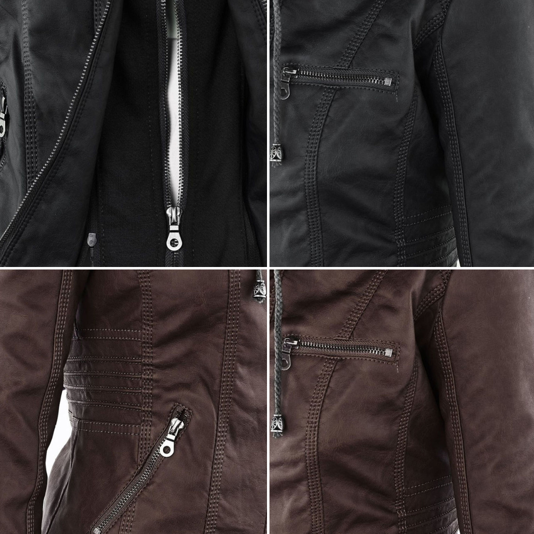 Lederjacke Für Damen | Mit Kapuze