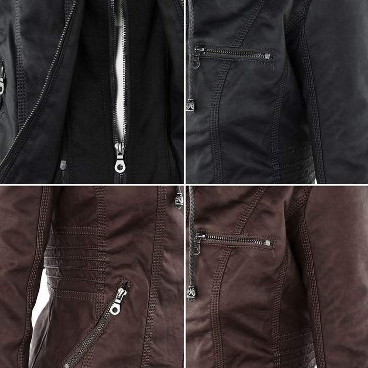Lederjacke Für Damen | Mit Kapuze