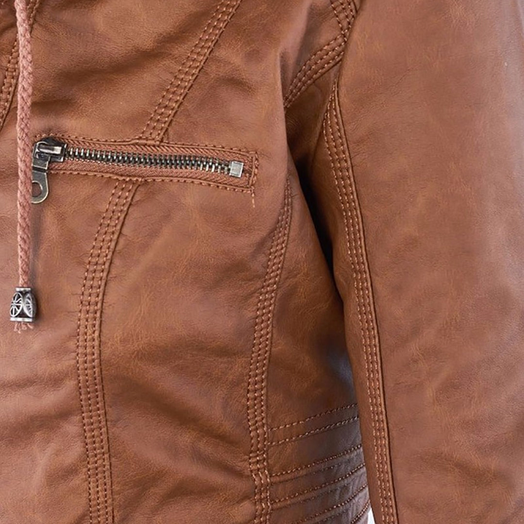Lederjacke Für Damen | Mit Kapuze
