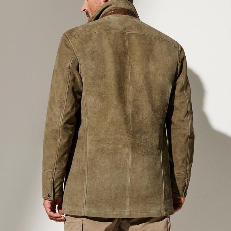 Herren Jacke Mit Lederbesatz | Langarm
