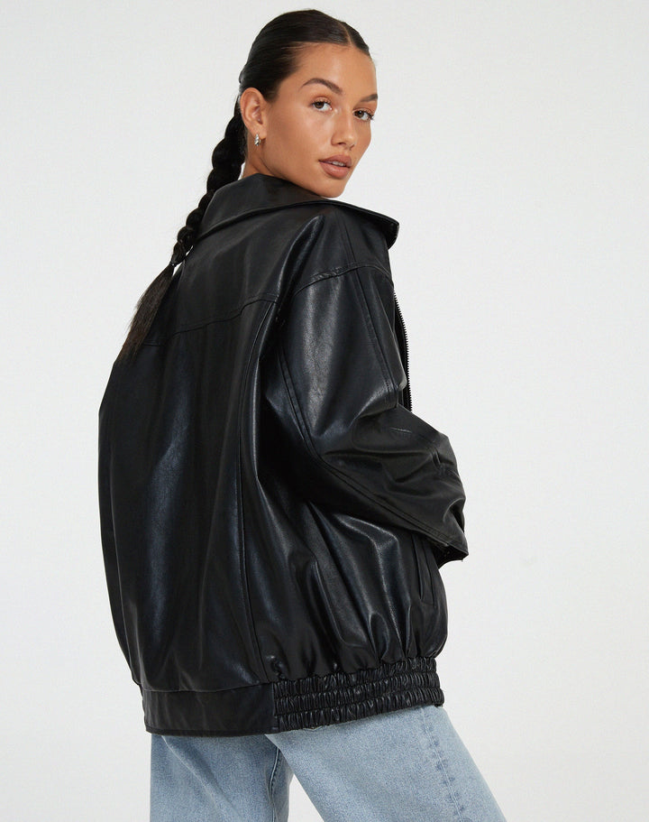 Lockere Lederjacke Für Damen | Winter