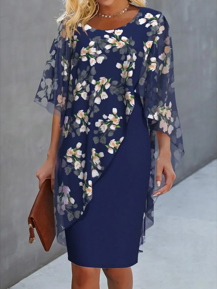 Damen-Midikleid mit Blumenmuster