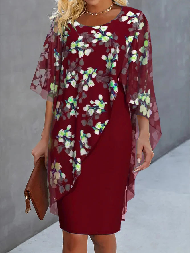 Damen-Midikleid mit Blumenmuster