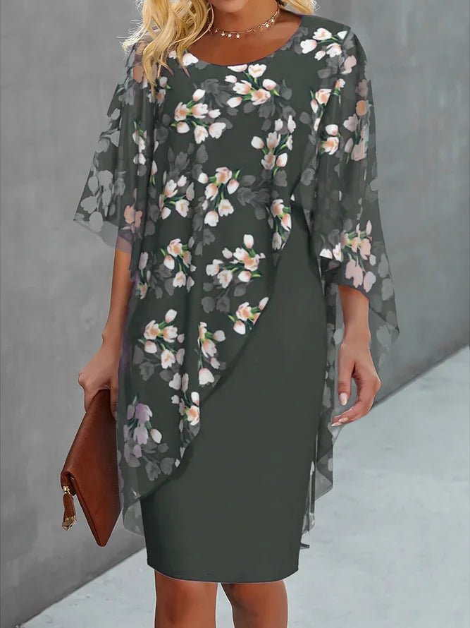 Damen-Midikleid mit Blumenmuster