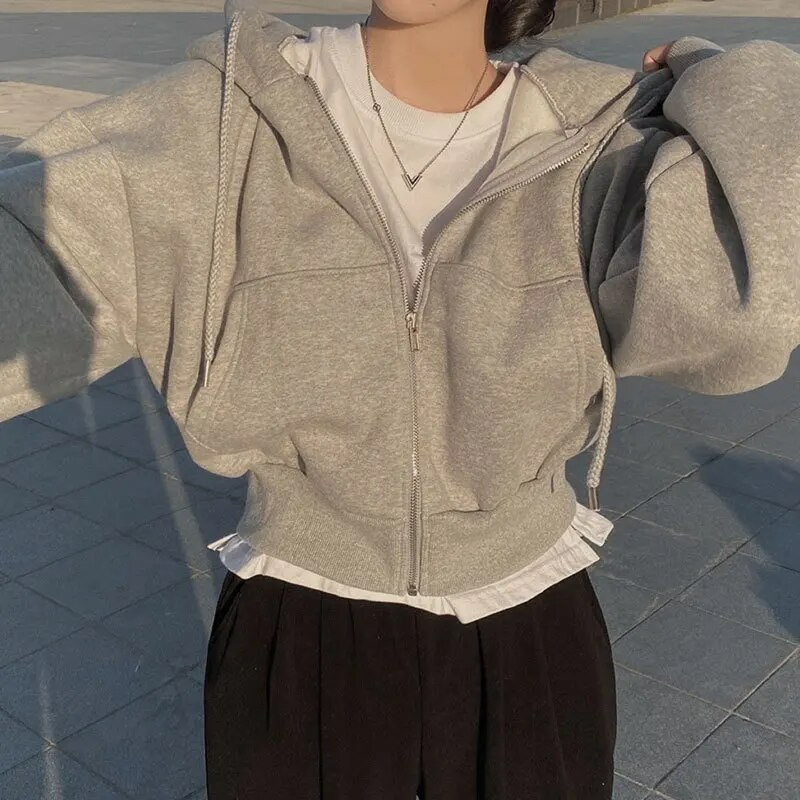Damen Hoodie Mit Reißverschluss | Übergroß