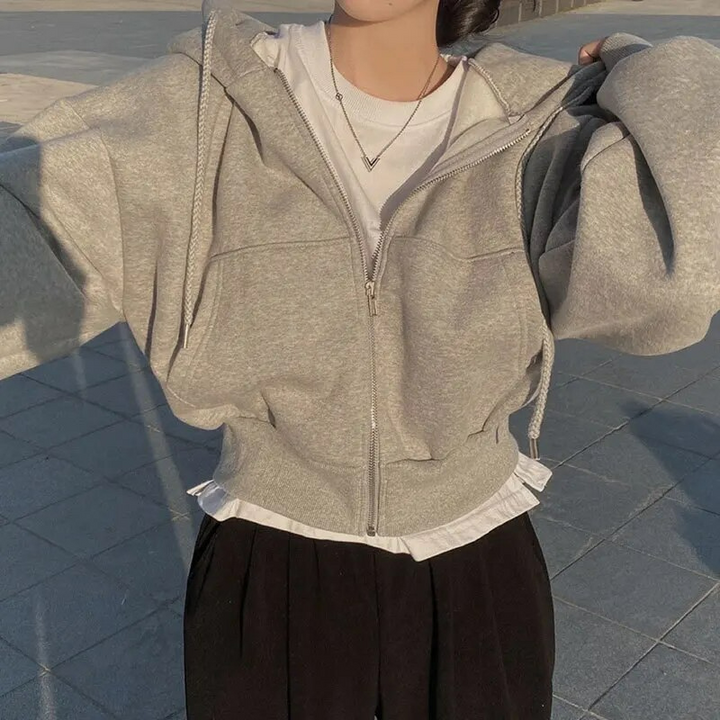 Damen Hoodie Mit Reißverschluss | Übergroß