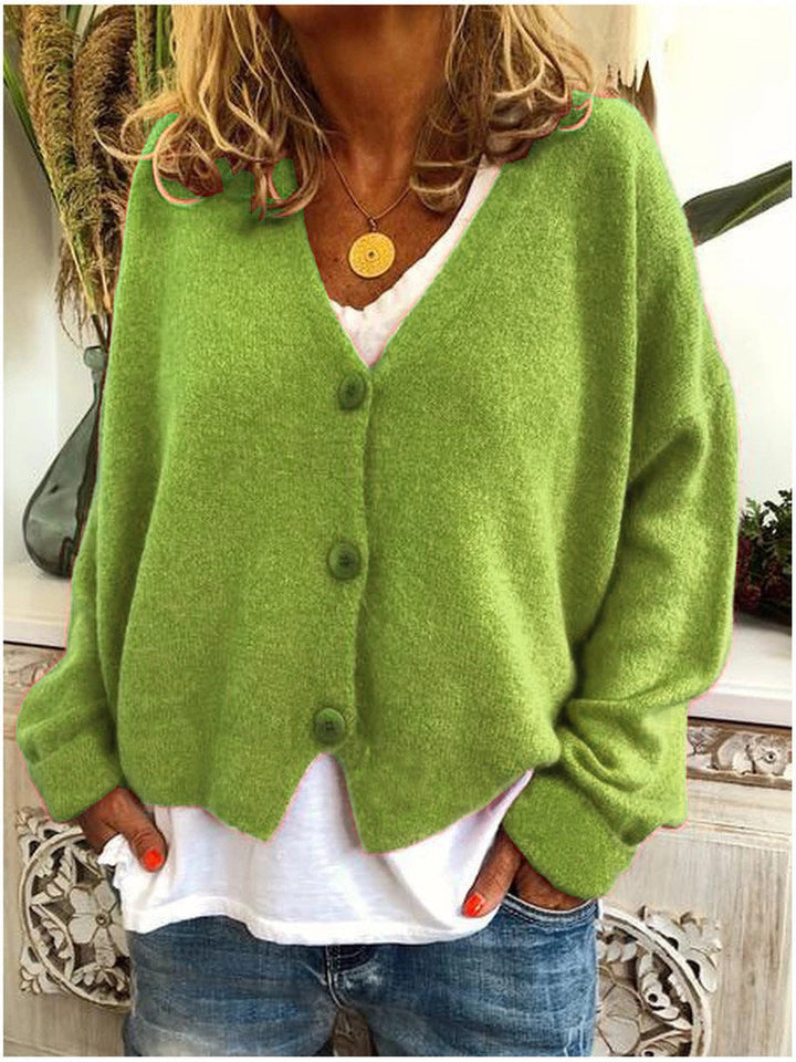 Damen Strickjacke Mit Langarm | V-Ausschnitt