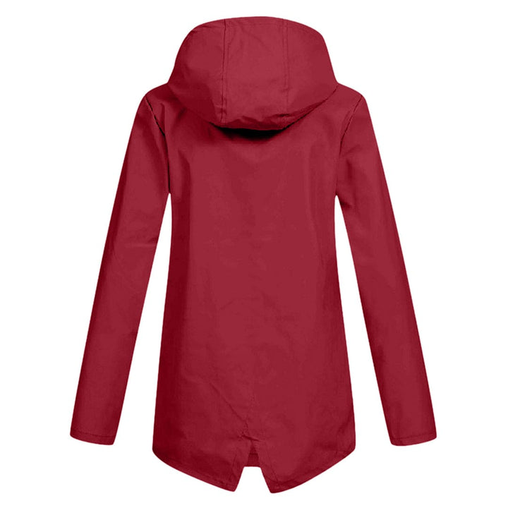 Damen Lange Regenjacke | Mit Kapuze