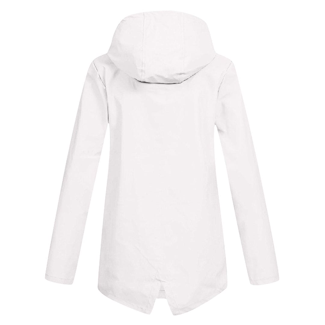 Damen Lange Regenjacke | Mit Kapuze