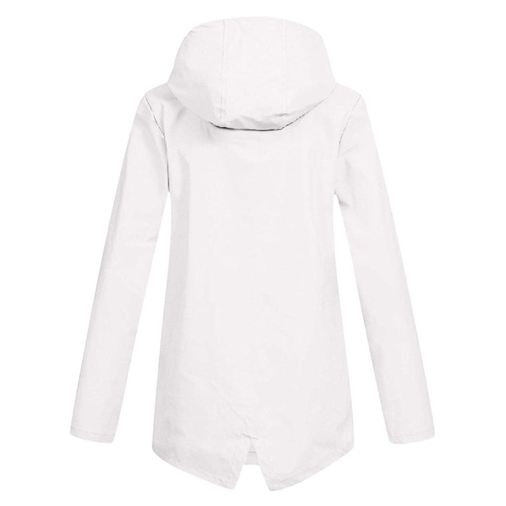 Damen Lange Regenjacke | Mit Kapuze