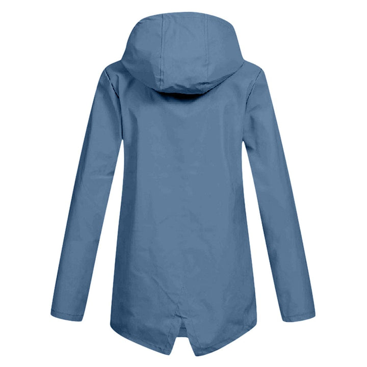 Damen Lange Regenjacke | Mit Kapuze