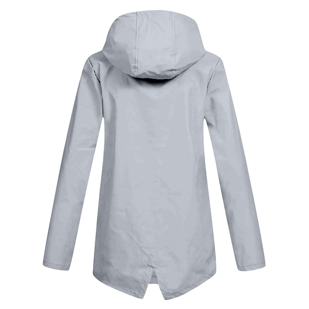 Damen Lange Regenjacke | Mit Kapuze