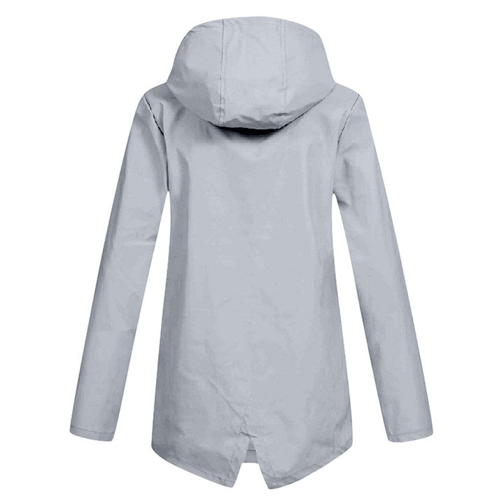 Damen Lange Regenjacke | Mit Kapuze