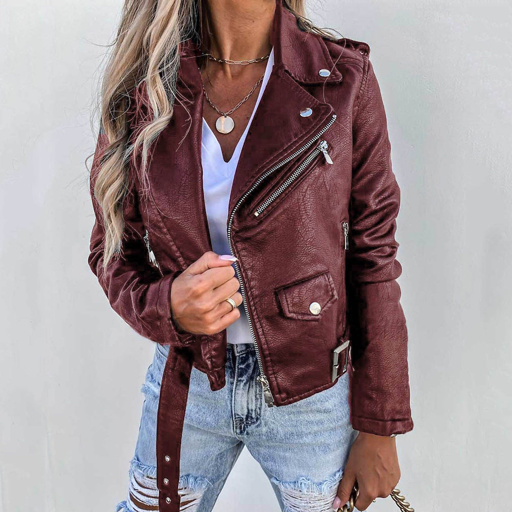 Lederjacke Mit Reverskragen Für Damen | Lässig