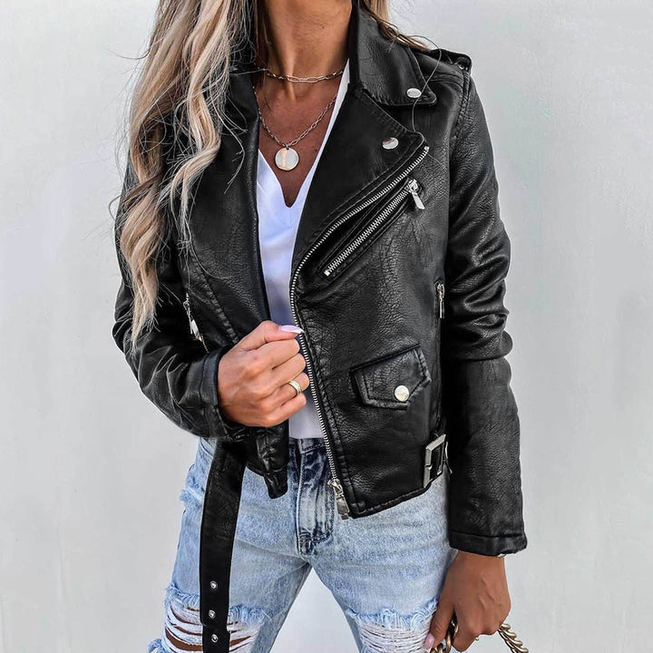 Lederjacke Mit Reverskragen Für Damen | Lässig