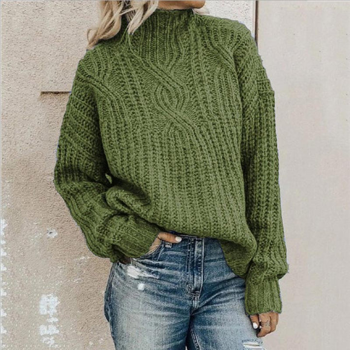 Damen Lockerer Freizeit Strickpullover | Rollkragen