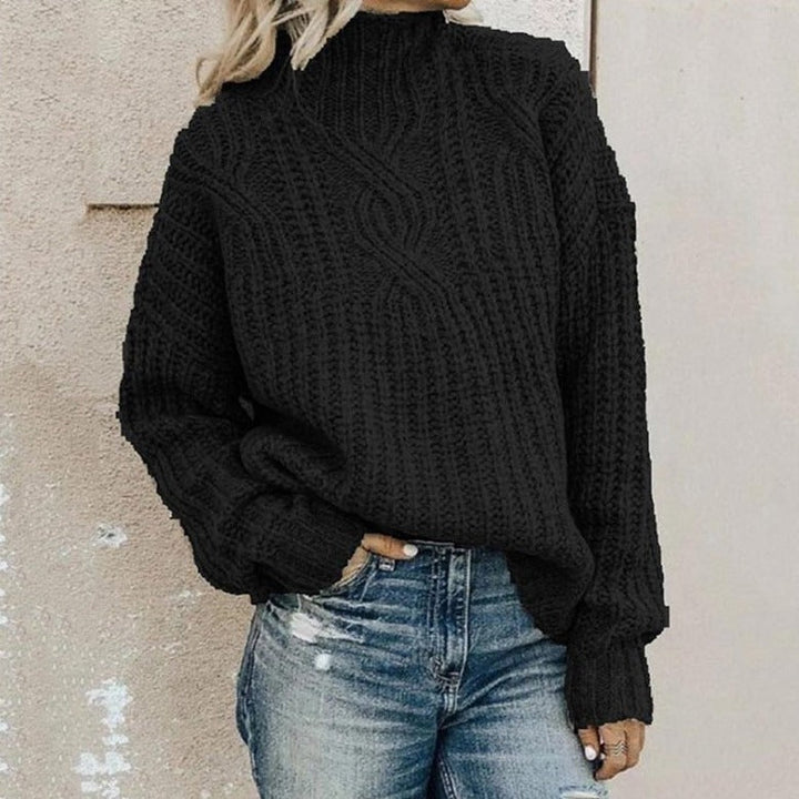 Damen Lockerer Freizeit Strickpullover | Rollkragen