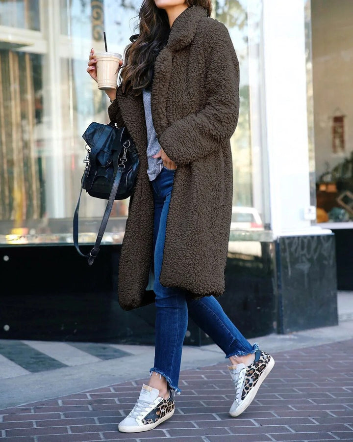 Klassische Lange Teddyjacke Für Damen | Winter