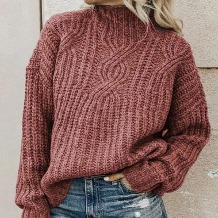 Damen Lockerer Freizeit Strickpullover | Rollkragen
