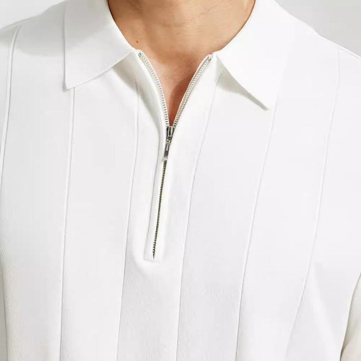 Kurzarm-Ripp-Poloshirt für Herren