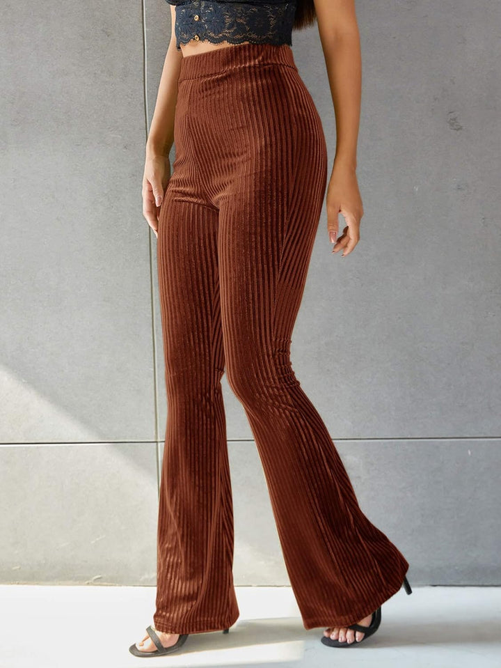 Retro High-Waist Cordhose mit Schlag für Damen