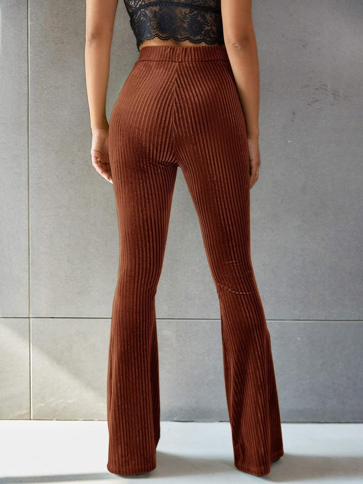 Retro High-Waist Cordhose mit Schlag für Damen